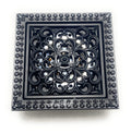 InArt brass floor drain jali square with cockroach trap, antique bronze black finish, main view