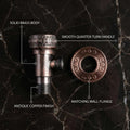 Antique copper angle valve for bathroom, 1/2 inch stop cock with wall flange, side angle view