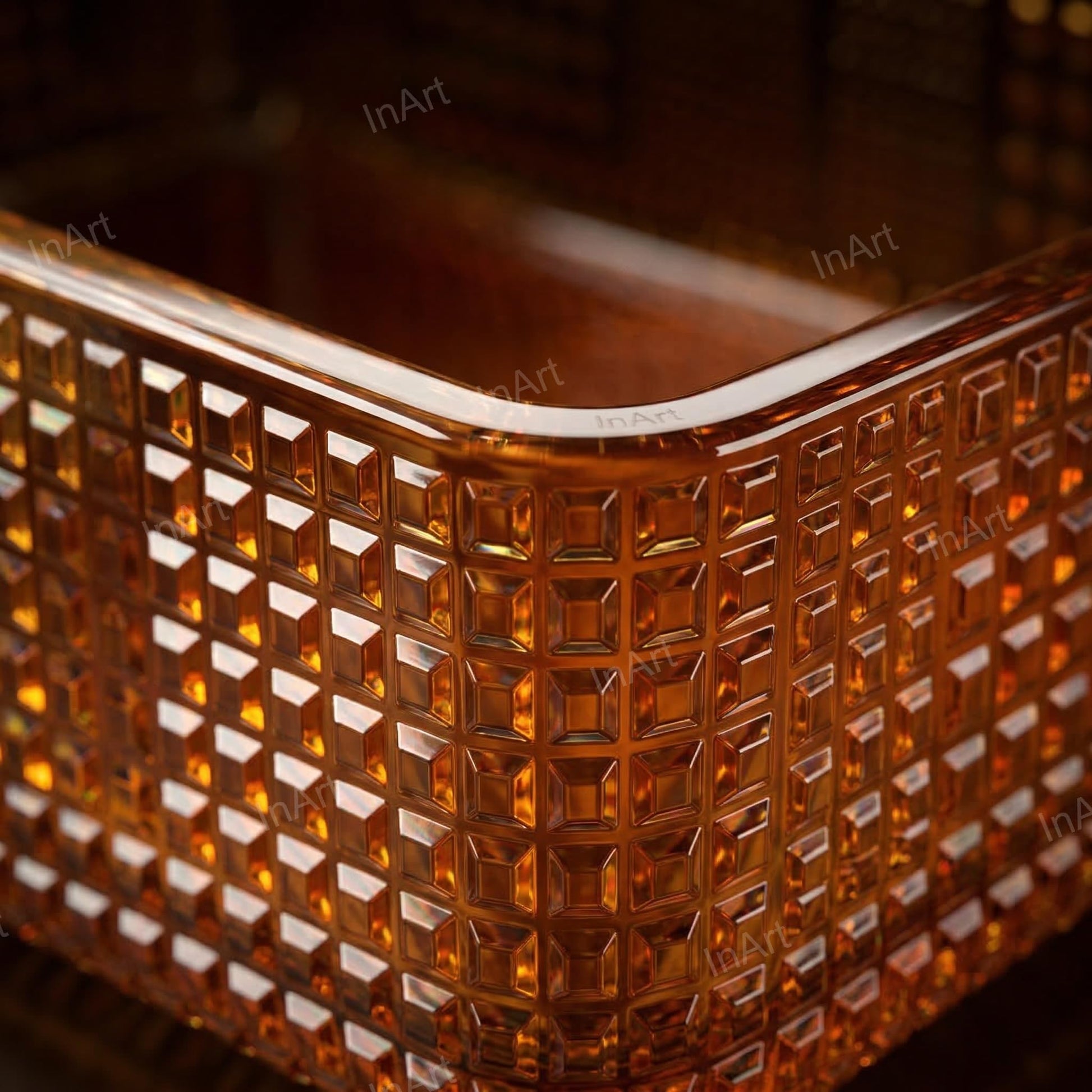 Wash basin mirror glass design styling with rectangular glass wash basin table top in modern bathroom