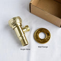 Angle valve for geyser connection 1 2 inch in antique gold finish, zinc stop cock with wall flange
