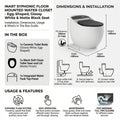 S trap one piece toilet 12 inch rough-in style, bottom view of floor mounted ceramic western toilet outlet