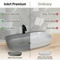 Wash basin on table in modern washroom interior, matt grey ceramic counter top wash basin design