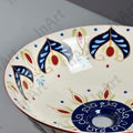 Table top wash basin design for bathroom with counter, InArt art beige blue round ceramic basin