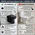 InArt european commode black in ceramic, square one piece western toilet for contemporary bathroom interior