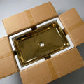 InArt gold ceramic table wash basin design, 62 x 35 cm rectangular vanity wash basin top view