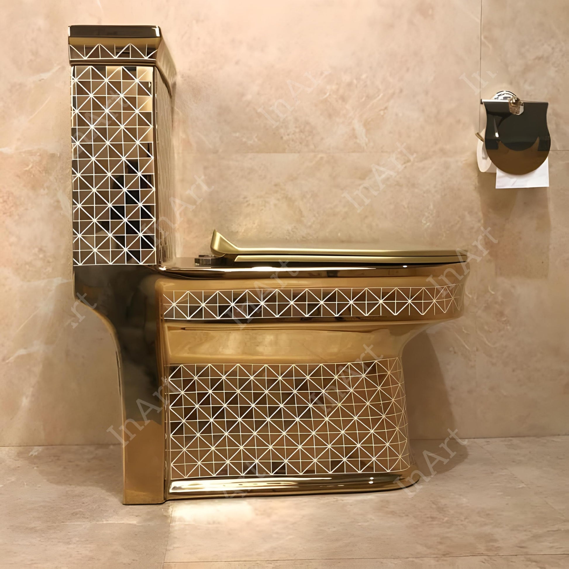 One piece closet price comparison look: premium gold ceramic western toilet commode with sleek modern design
