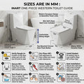 InArt one piece ceramic toilet commode with soft close seat, modern bathroom sanitaryware look