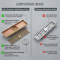 Easy clean brass floor drain jali with cockroach trap, fits 4 inch pipe for Indian bathroom drainage
