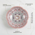 Designer table top basin design in glossy pink ceramic, angled view for modern bathroom