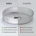 Transparent wash basin for bathroom interior, clear glass table top basin on counter, lifestyle view