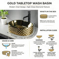 Buy table top wash basin online India: InArt oval gold ceramic basin 45 cm for bathroom or kitchen