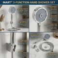Round ABS hand shower set close angle showing rain, bubble massage and mist spray selector in chrome