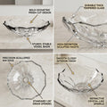 Modern contemporary bathroom sink in transparent glass, square table top wash basin side angle view