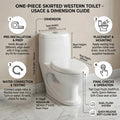 Oval ceramic water closet with smooth glazed finish and soft close seat, single unit commode for bathroom