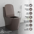 InArt ceramic floor mounted western toilet with syphonic S-trap, 9 inch rough-in commode close-up detail