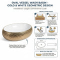 InArt luxury golden wash basin, round bowl ceramic basin for premium sanitaryware and modern bathroom