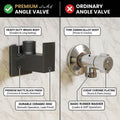 Toilet angle valve brass black finish, wall mounted 90-degree angle cock with flange for cistern inlet