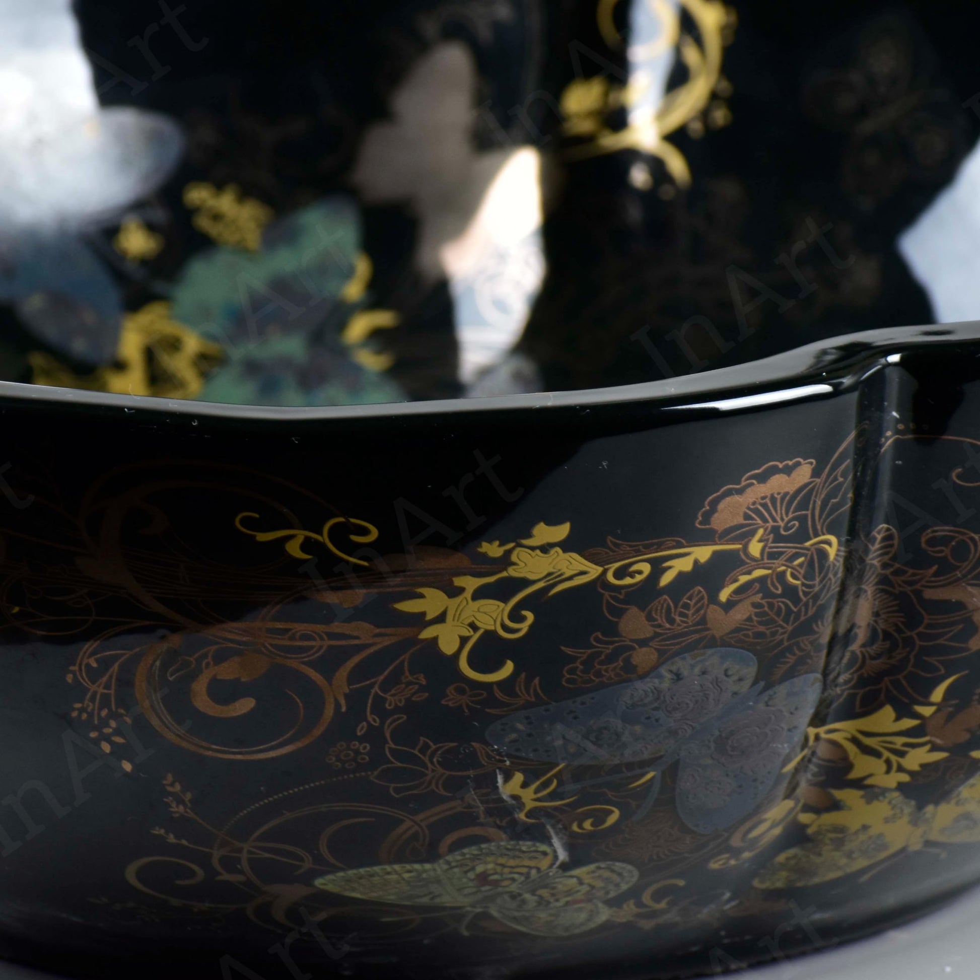 Luxury bathroom sinks look with InArt oval ceramic table top wash basin on counter, ideal for bathroom or washroom