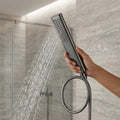 Gun grey bathroom shower accessories: SS304 handheld hand shower head with easy clean silicone nozzles, InArt