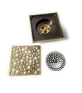 InArt anti-foul cockroach trap floor drain jali in brass, removable insert detail for quick cleaning