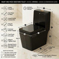 InArt one piece water closet glossy black finish, top view showing seat area and compact tank design