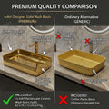 Table top wash basin for dining room wash area, gold rectangular basin table top design in Indian home