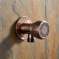 InArt zinc angle valve for wash basin 1 2 inch with wall flange, antique brass finish, front view