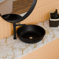 InArt tabletop washbasin close-up showing smooth matte black satin finish on premium quartz basin