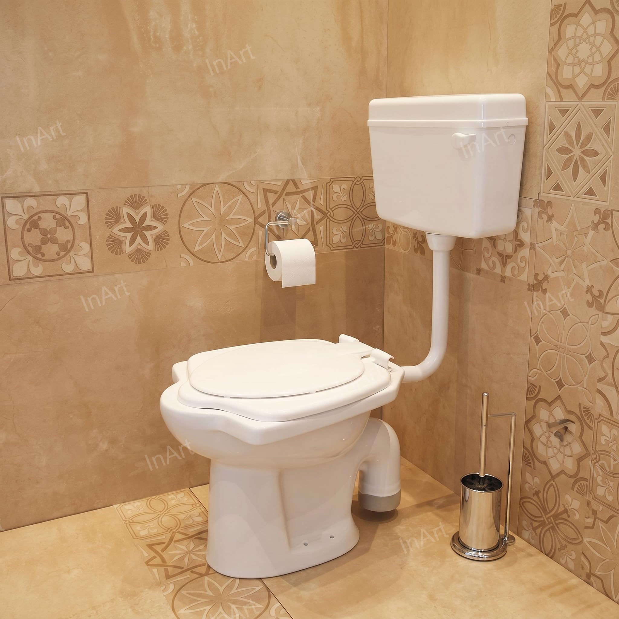 InArt Ceramic Anglo Indian Commode/Water Closet S Trap - White with No ...