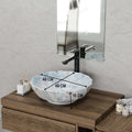 Modern washing basin in light blue glossy ceramic, round above counter wash basin, 3/4 angle view
