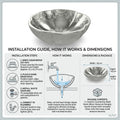 Luxurious bathroom sinks style, round table top wash basin in silver ceramic with tap hole detail