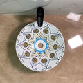 Table top round wash basin for bathroom counter, colourful designer ceramic basin with tap hole