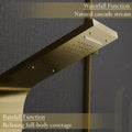 Designer gold shower panel tower for washroom upgrade, rectangular 304 stainless steel 5 in 1 shower system