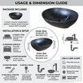 InArt table top wash basin black in bathroom interior, modern countertop basin with tap and vanity