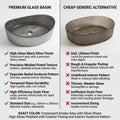 Table top wash basin online choice in oval black glass, modern washroom countertop look