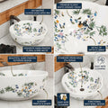 Ceramic wash basin designs in glossy white, round table top wash basin shown from top angle