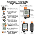 Irrigation timer outlet with 16 mm connector for drip line connection