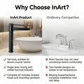 InArt brass basin mixer tap for wash basin, matte black finish for premium bathroom interior styling