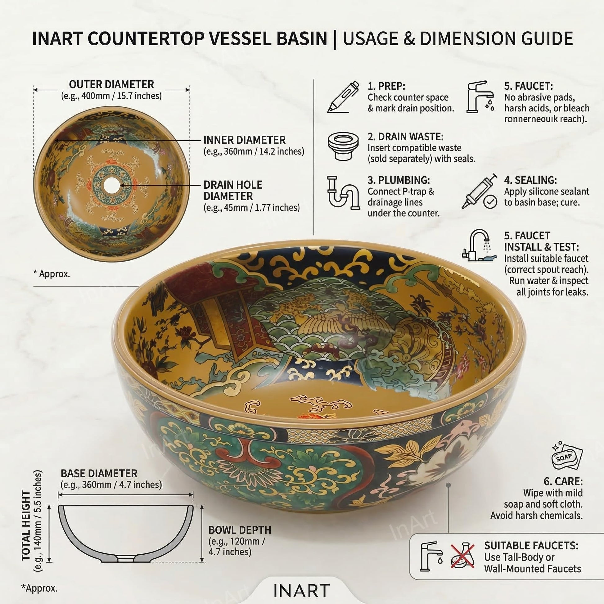Unique small bathroom sink idea with round table top wash basin, ceramic designer wash basin for compact washroom