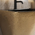 InArt luxury golden wash basin look in black gold, rectangular wall mount basin for upscale bathroom interior