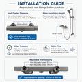 Installed wall mounted shower mixer with slide rail setup in modern bathroom