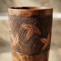 Round ceramic pedestal wash basin for small bathroom, standing wash basin for bathroom with wooden finish