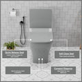 Compact washdown design one piece closet for small Indian washrooms, grey ceramic commode with easy-clean curves