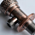 InArt angle valve for kitchen sink tap connection, antique copper finish zinc stop cock with flange