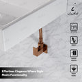 Angle valve for table top basin connection, InArt rose gold finish, heavy duty brass, close-up handle detail