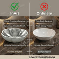 Unique small bathroom sinks option, compact 42 cm round table top wash basin in silver finish