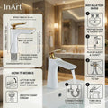 InArt bathroom basin tap installed on wash basin, premium bathroom taps and mixers look