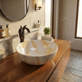 InArt over counter wash basin in premium glossy onyx ceramic, close-up rim and finish detail