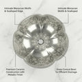InArt designer ceramic wash basin in silver, round tabletop basin angled side view for modern bathroom
