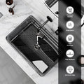 InArt rectangular glass wash basin, black glossy finish for bathroom
